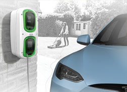 EV charging point with car
